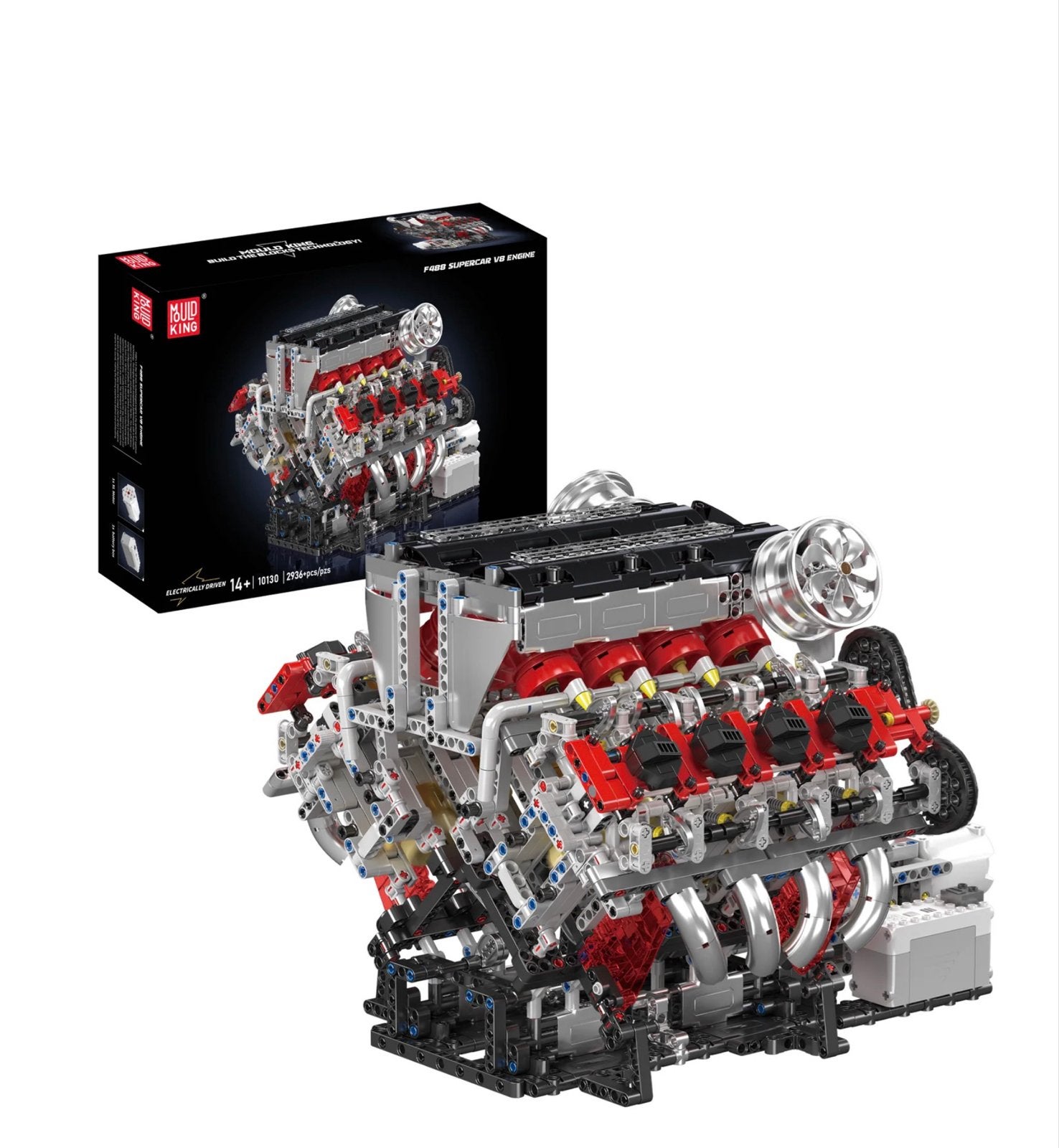 Mould King F488 Supercar V8 Motor Bouwpakket (2718+ stuks), Kinderen en Baby's, Ophalen of Verzenden, Zo goed als nieuw, Overige merken