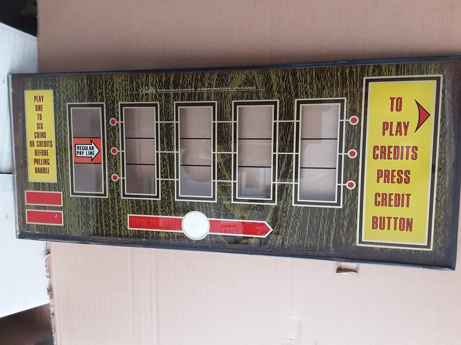 Bally slotmachine glas 4 en 5 rollen machines, Ophalen of Verzenden