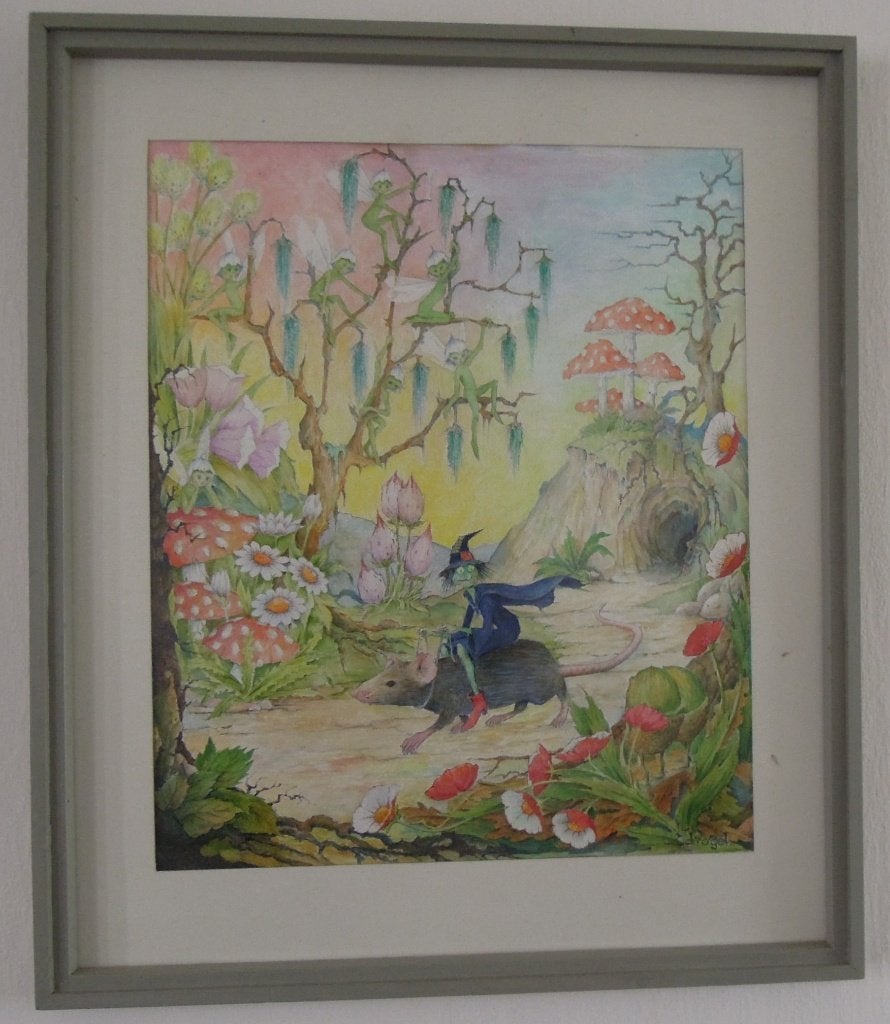 mooi origineel schilderstuk van Ed Vogel uit den Haag, Ophalen, Overige technieken, Surrealisme, Overige onderwerpen