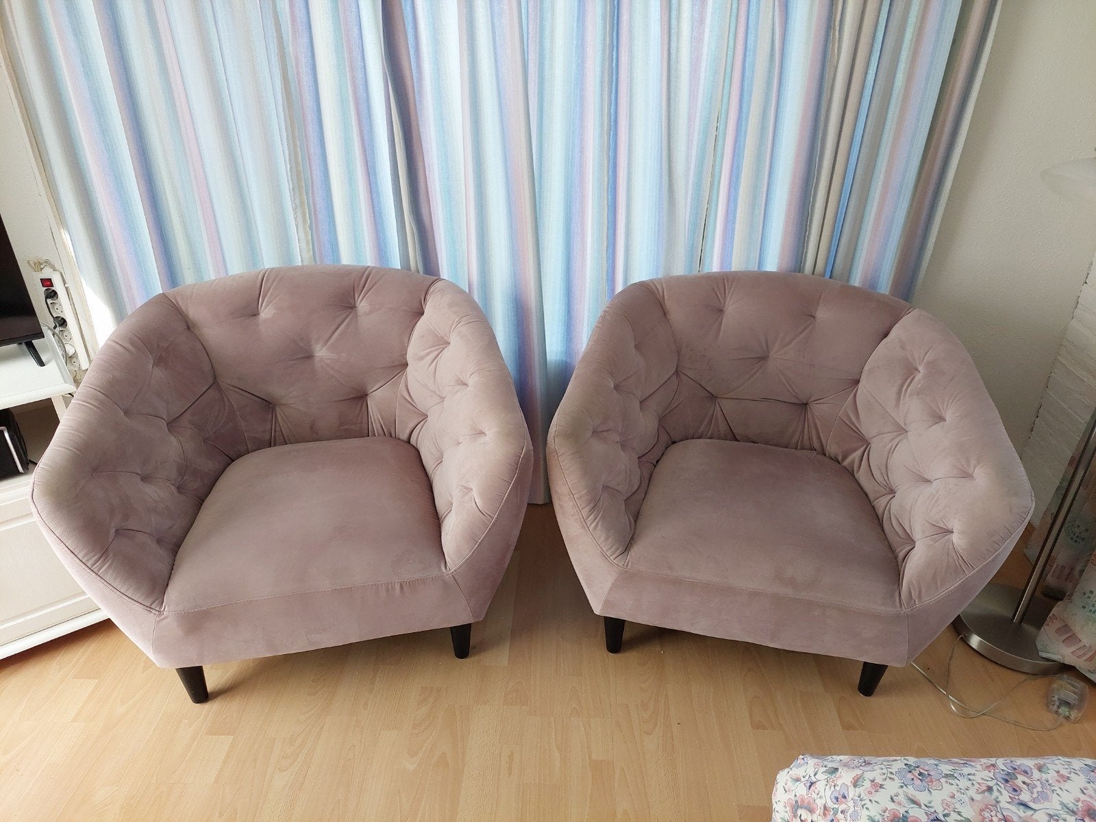2 Oud rose fauteuils, Ophalen, Gebruikt, Twee, Overige kleuren