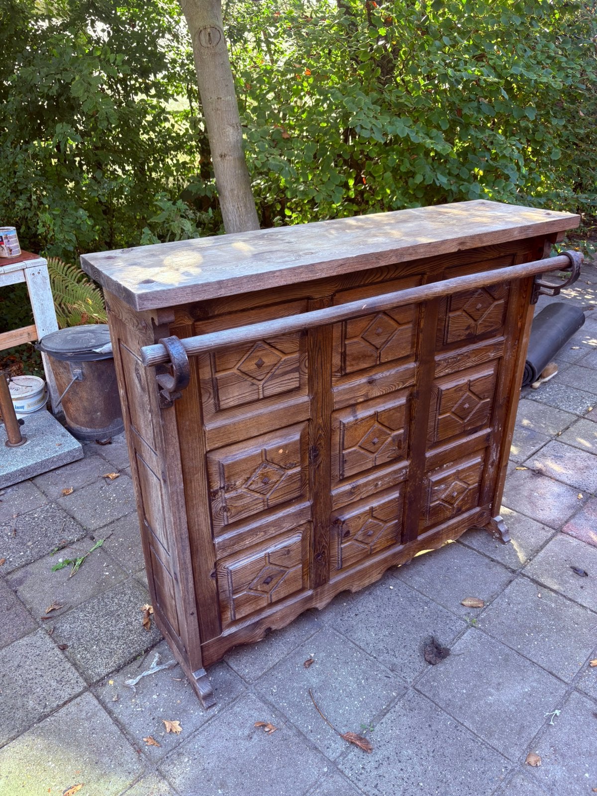 Vrijstaand houten bar, Ophalen, Gebruikt