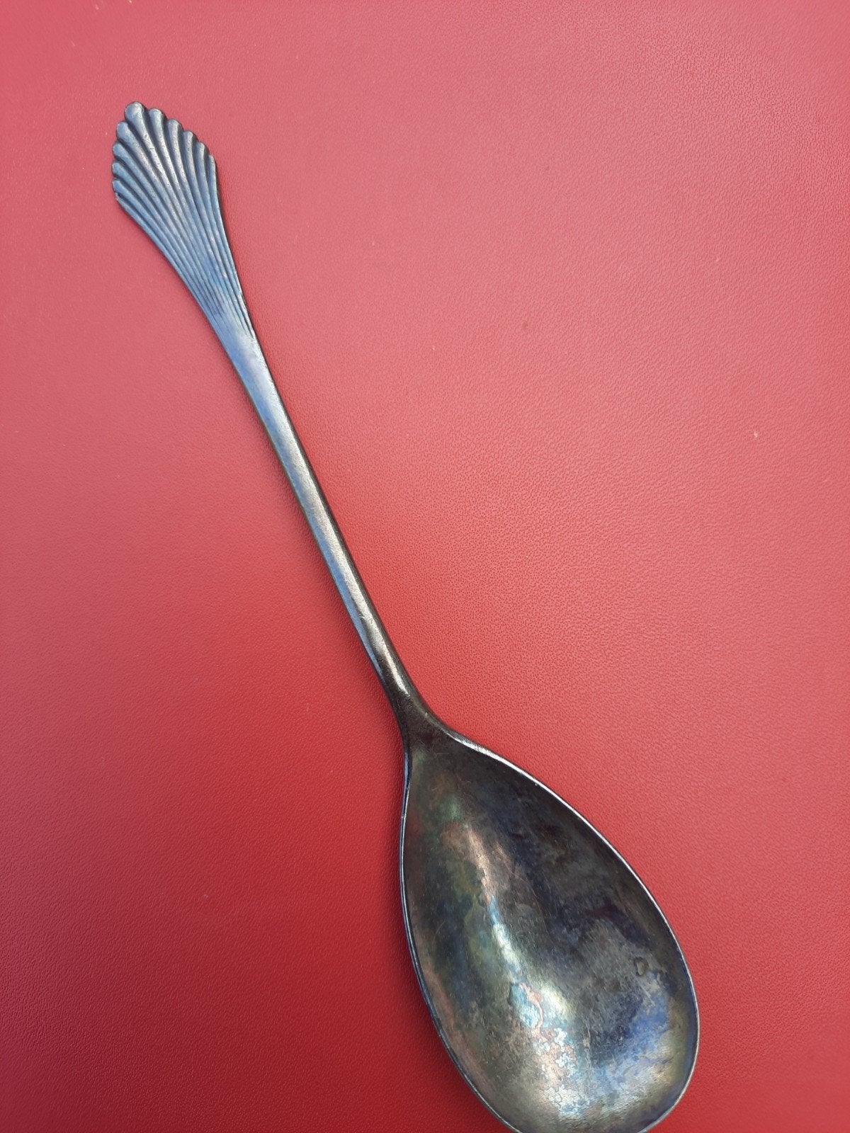 Vintage verzilverde dessertlepel, Ophalen of Verzenden, Gebruikt