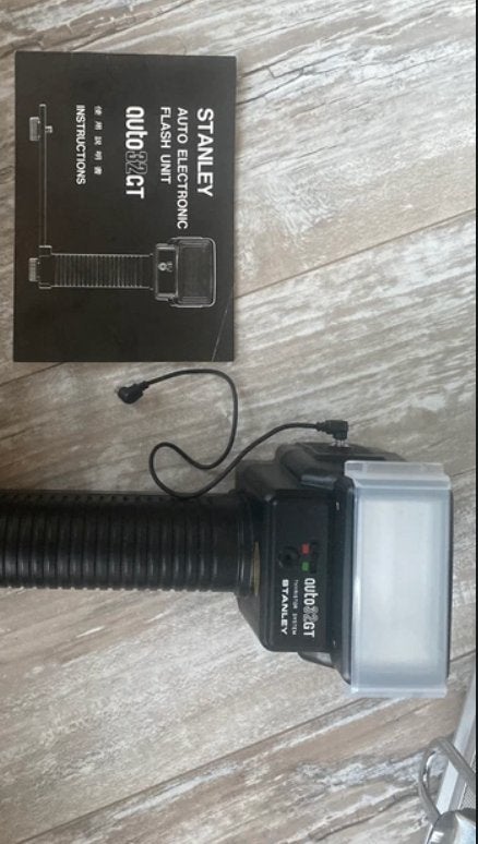Stanley vintage lichtflitser flash unit auto32gt, Ophalen of Verzenden, Zo goed als nieuw, Staafflitser, Overige merken