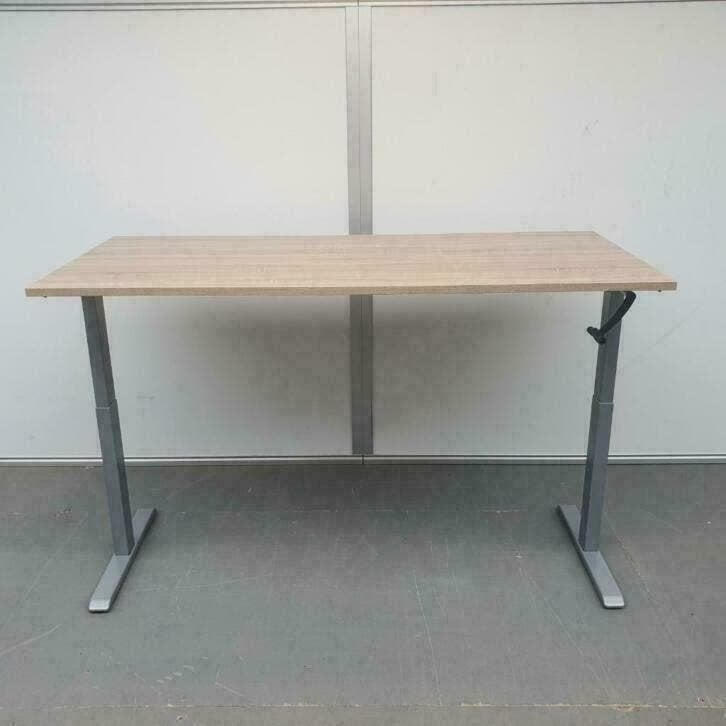 Slinger verstelbaar zit-sta bureau 200x100 cm grijs frame, Huis en Inrichting, Bureaus, Ophalen, Nieuw