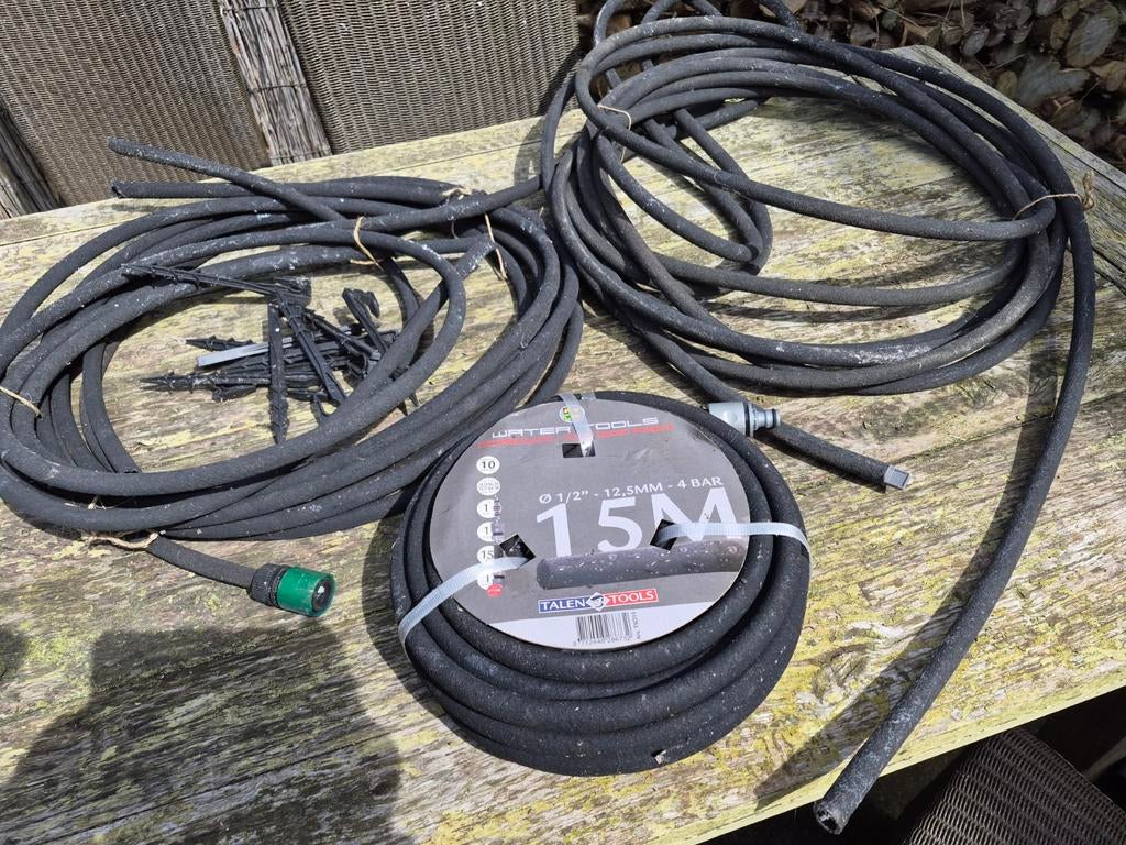 Druppelslang set - 15m nieuw en extra gebruikte slangen, Ophalen, Gebruikt
