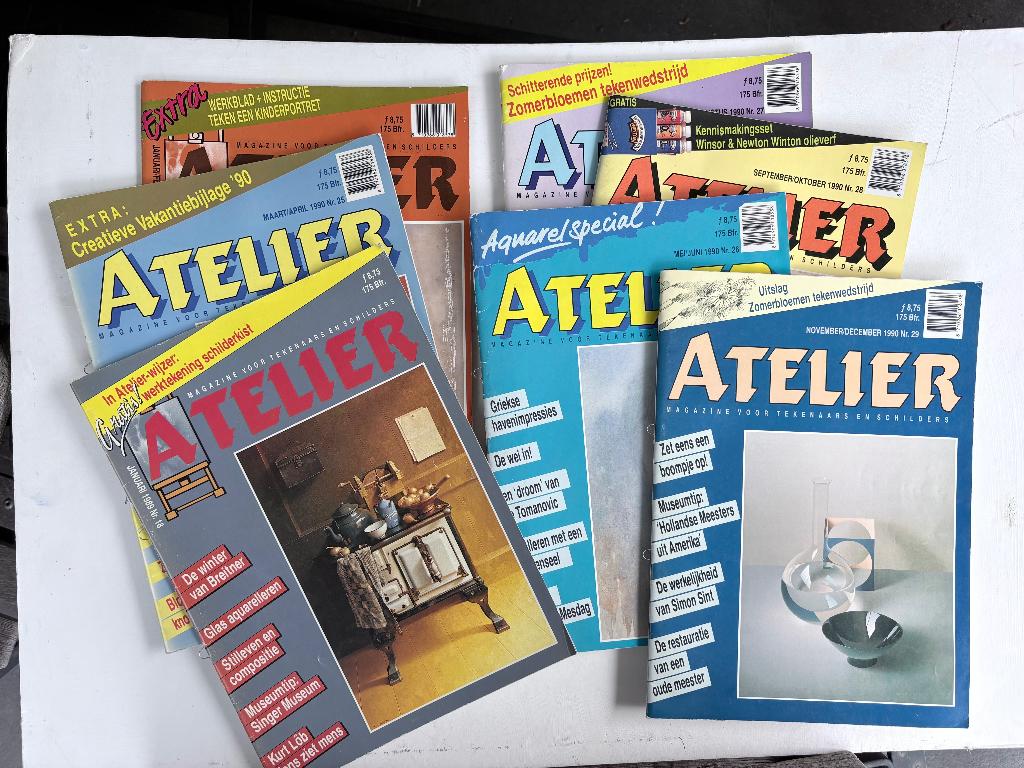 TIJDSCHRIFT  OUDE " ATELIERS" 7 STUKS, Hobby en Vrije tijd, Schilderen, Ophalen of Verzenden, Gebruikt, Schilderen op nummer