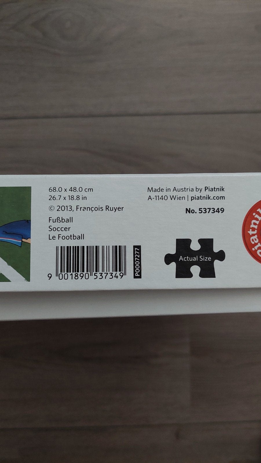 Piatnik voetbalpuzzel 1000 stukjes - François Ruyer, Hobby en Vrije tijd, Ophalen of Verzenden, 500 t/m 1500 stukjes, Gebruikt
