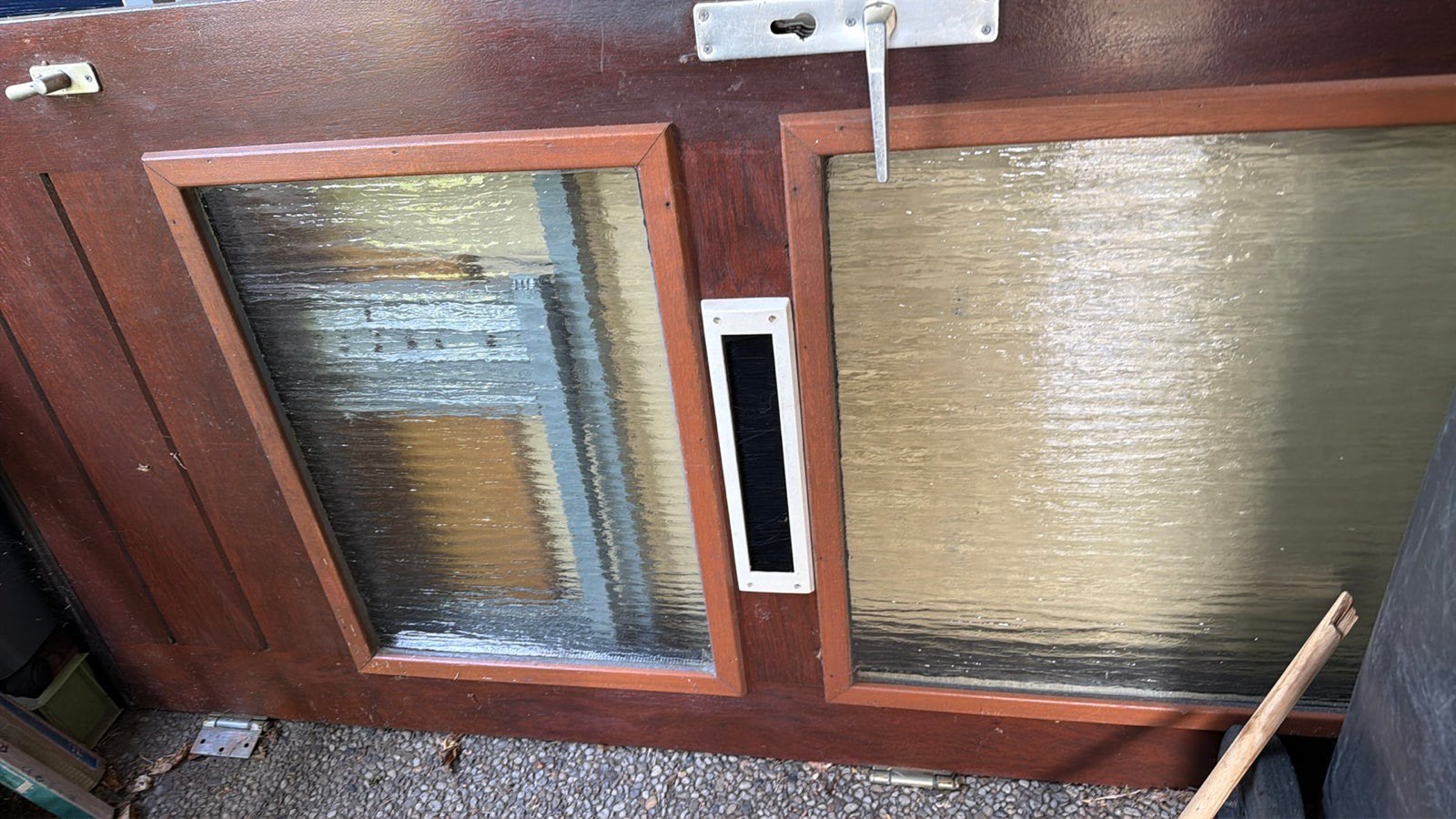 Oude voordeur met glas en brievenbus, Doe-het-zelf en Verbouw, Deuren en Horren, Ophalen, Gebruikt, 80 tot 100 cm, Buitendeur