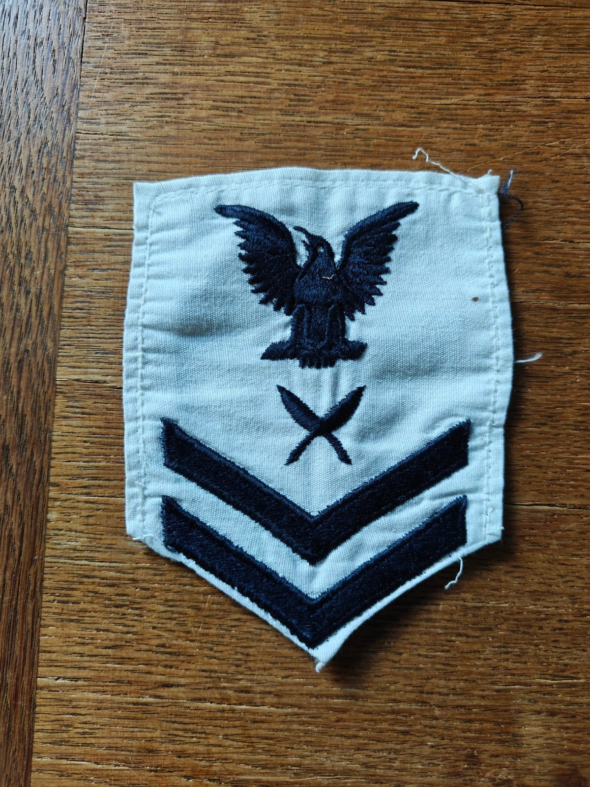 Navy rang patch wit 23, Ophalen of Verzenden, Marine, Nederland, Embleem of Badge