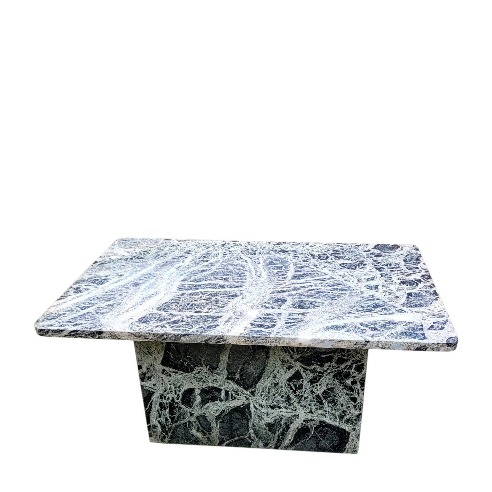 Unieke Marmeren Salontafel Groen/Zwart Gekorreld marmer, Huis en Inrichting, Tafels | Salontafels, Ophalen, Rechthoekig, 50 tot 100 cm