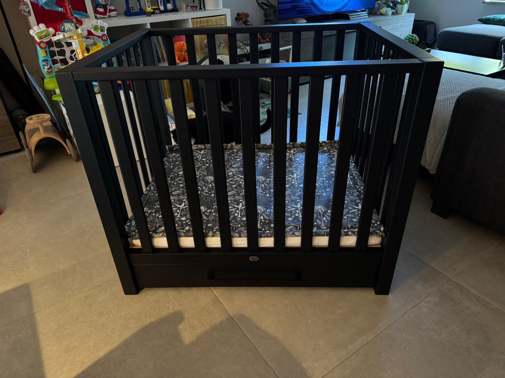 TMF Luna Box incl. matras - hoeslakens - boxkleed, Kinderen en Baby's, Boxen, Ophalen, Gebruikt, Rechthoekig, In hoogte verstelbaar