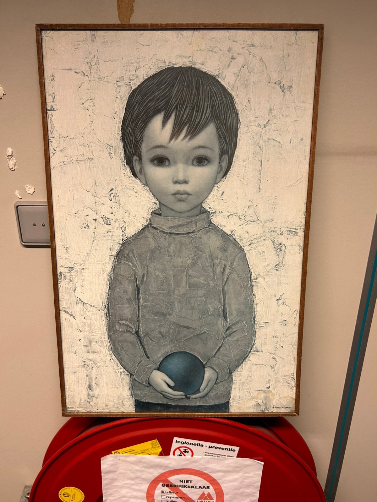 Big Eyes schilderij Dominique ‘Dieter’ jaren 70, Ophalen, Ingelijst, Figuren