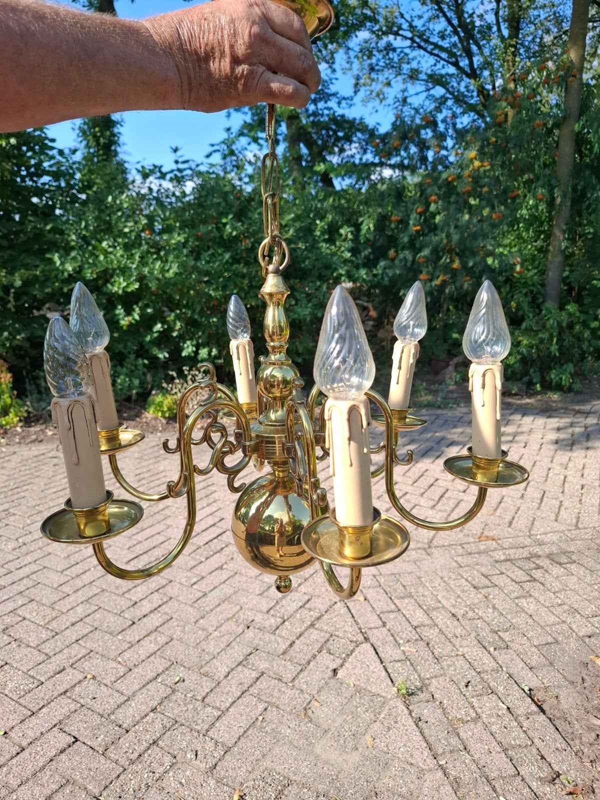 Kroonluchter met 6 armen, Ophalen