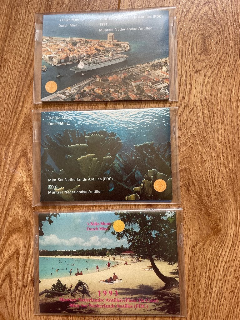 Muntsets Nederlandse Antillen FDC 1991-1993, Postzegels en Munten, Munten | Nederland, Ophalen of Verzenden, Koningin Beatrix