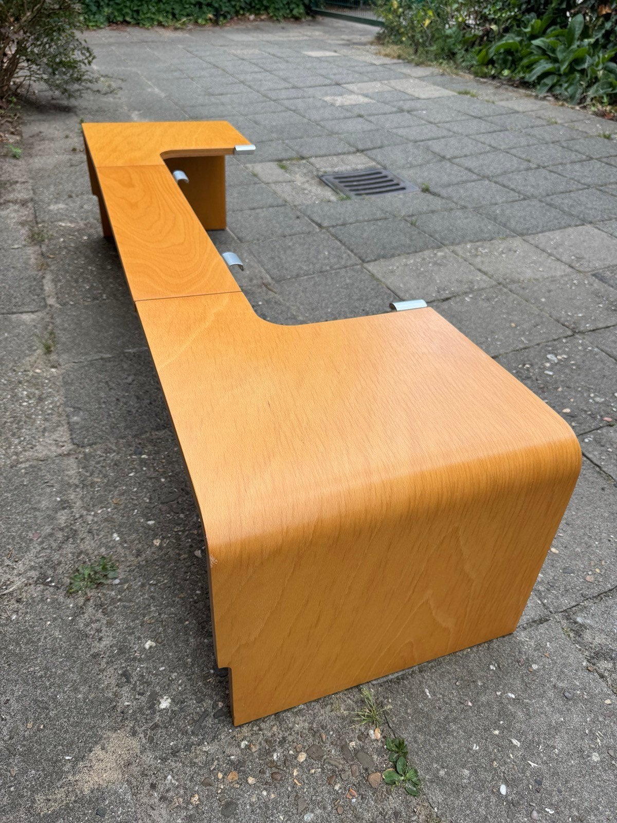 Achterelement met nachtkastjes voor Auping Auronde 1pers bed, Ophalen, Gebruikt, Eenpersoons, Hout