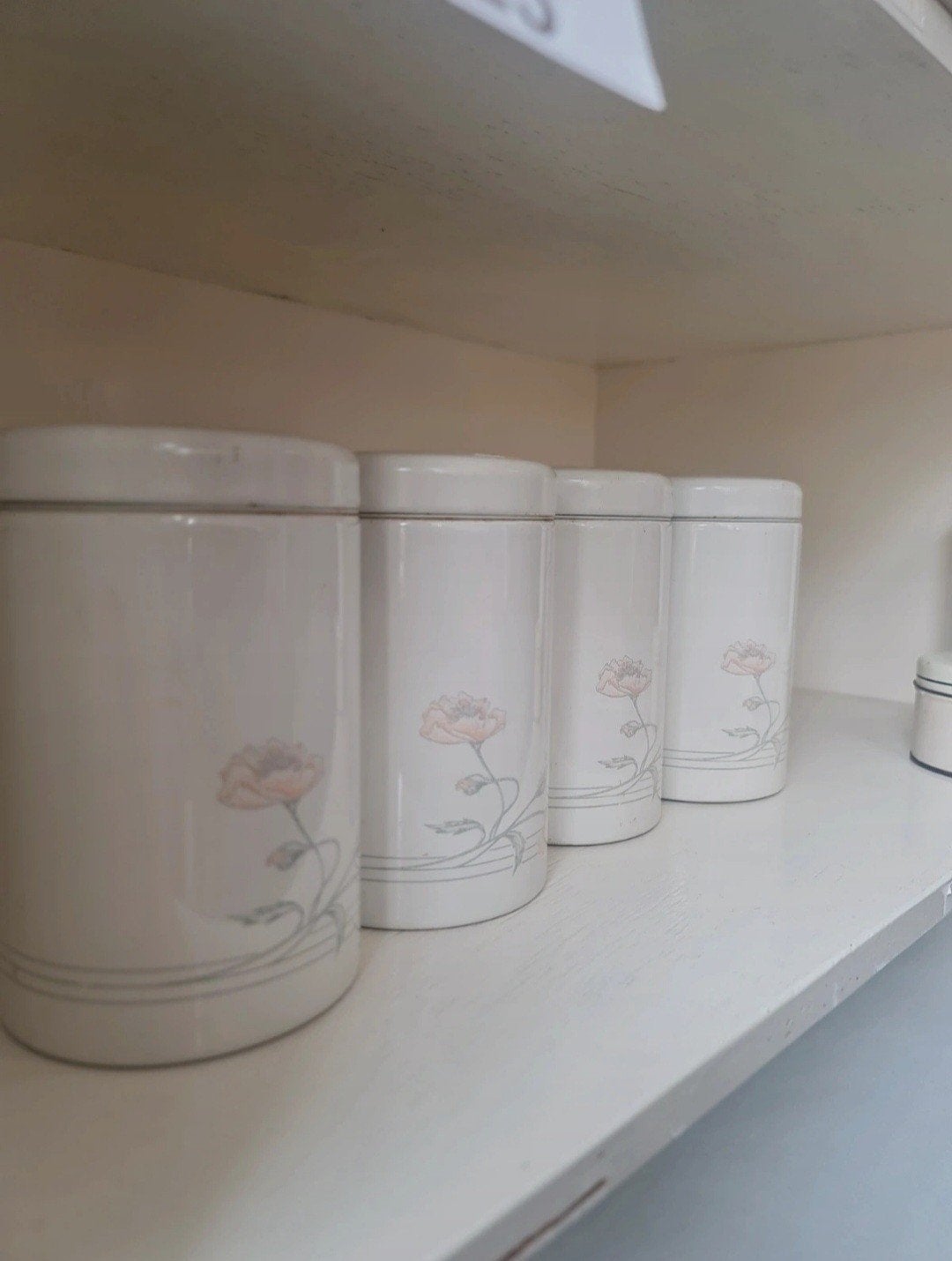 Brabantia Voorraadblikken - Set van 4 klaproos, Gebruikt, Ophalen of Verzenden, Voorraadpot, Metaal