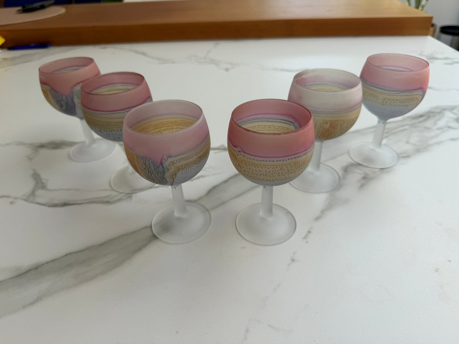 VINTAGE Wijnglazen ‘RUEVEN’ 6x, Ophalen of Verzenden, Zo goed als nieuw, Overige typen