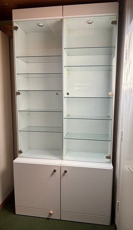 IP20 Vitrinekast met onderkast - 253 cm hoog met verlichting, Huis en Inrichting, Kasten | Vitrinekasten, Ophalen, Gebruikt, 100 tot 150 cm