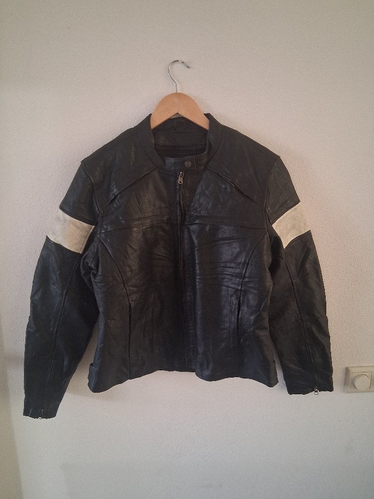 Zwarte River Road Dames Leren Motorjas XL Bikerjack, Verzenden, River Road, Jas | leer, Dames