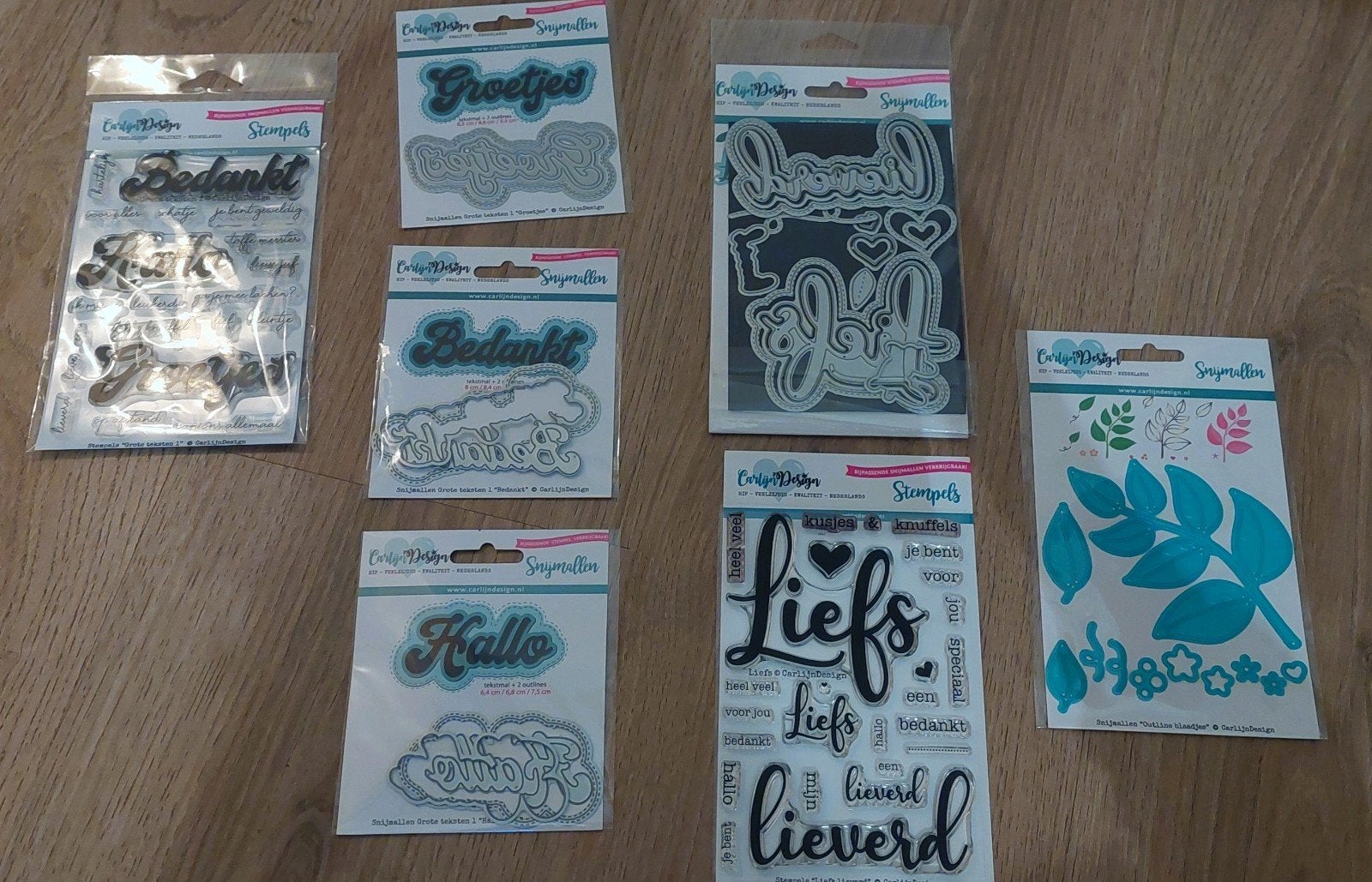 pakket carlijn design stansen/snijmallen en stempels, Ophalen of Verzenden, Zo goed als nieuw