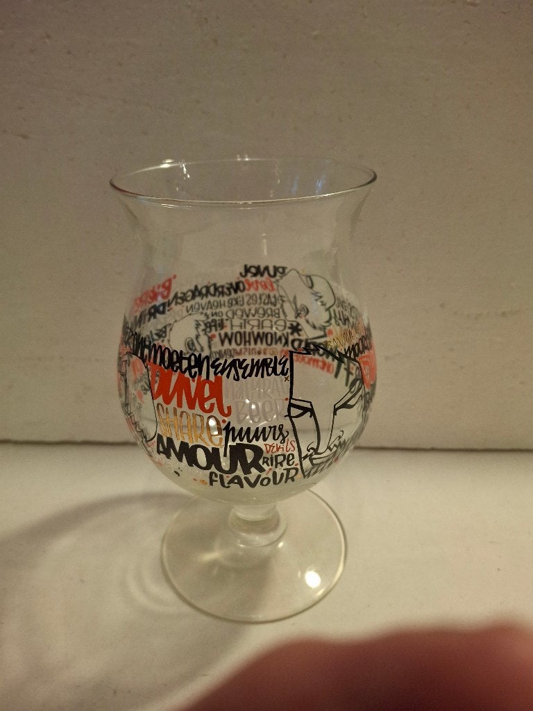 Duvel - design Denis Meyer - mooi bierglas, Ophalen of Verzenden, Zo goed als nieuw, Glas of Glazen, Duvel
