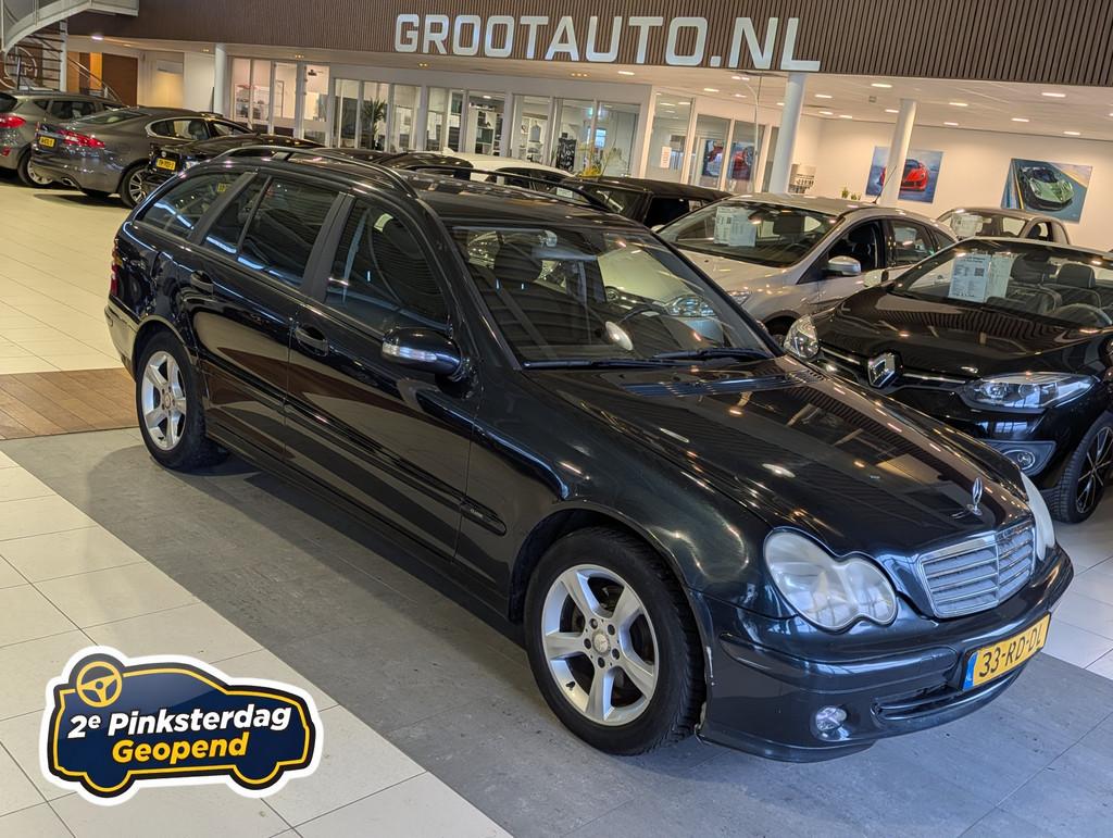 Mercedes-Benz C-Klasse Combi 180 Kompressor OPKNAPPER Airco,, Gebruikt, Zwart, 1435 kg, 1796 cc