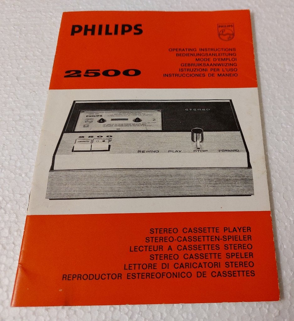 Philips CASSETTE PLAYER Stereo GEBRUIKSAANWIJZING 2500, Philips, Verzenden, NvT, NvT