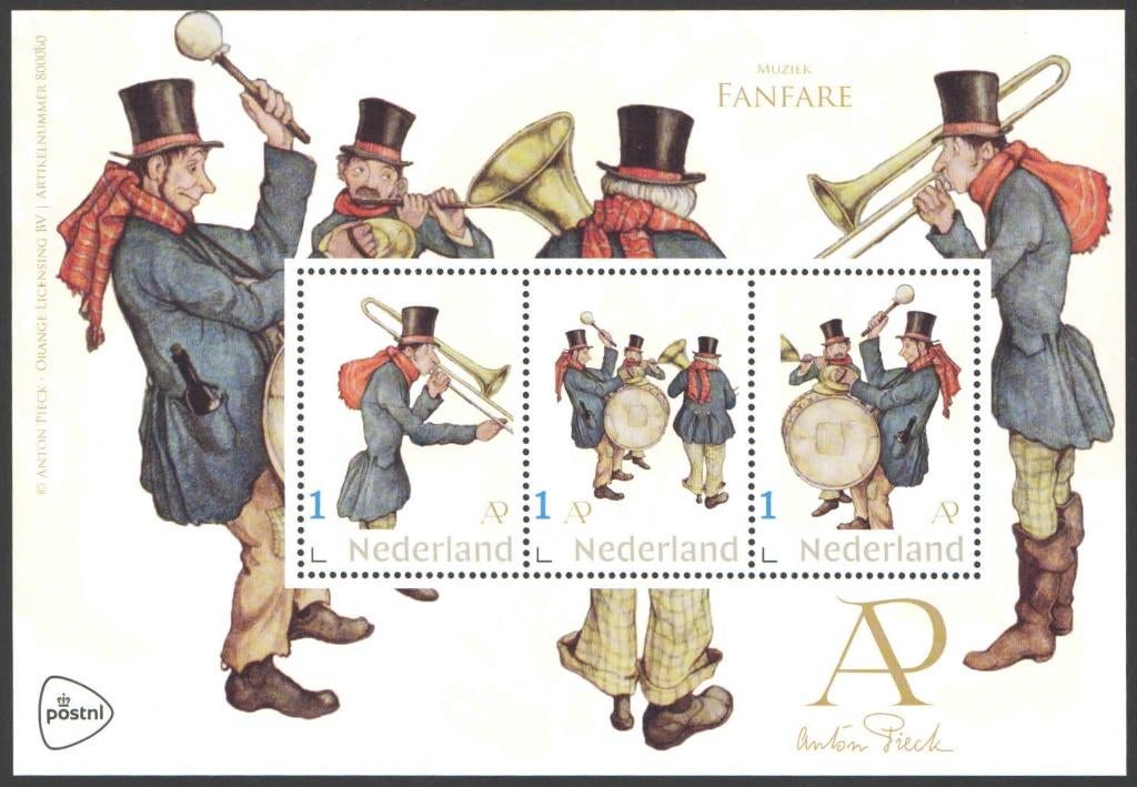 Postzegels Anton Pieck: Fanfare, Ophalen of Verzenden, Na 1940, Postfris
