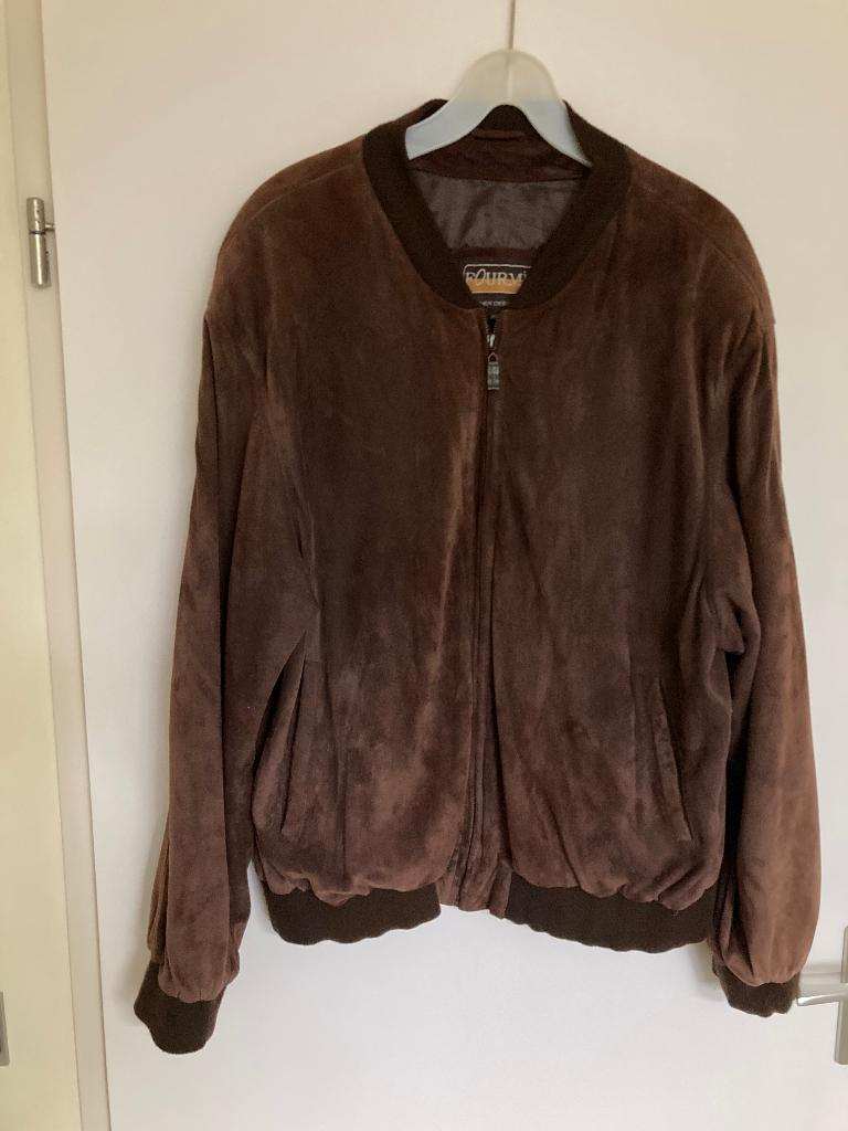 Prachtig Suede Bomberjack maat XXL, Bruin, Maat 56/58 (XL), Ophalen of Verzenden, Zo goed als nieuw