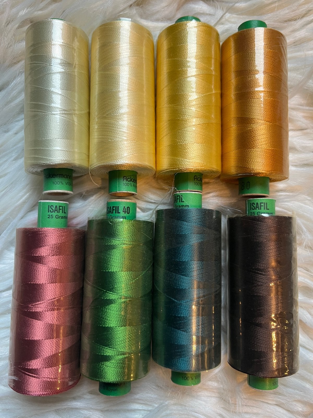 Set van 8 klosjes Viscose / Rayon borduurgaren - Zijdeglans, Verzenden, Nieuw, Garen of Naald(en)