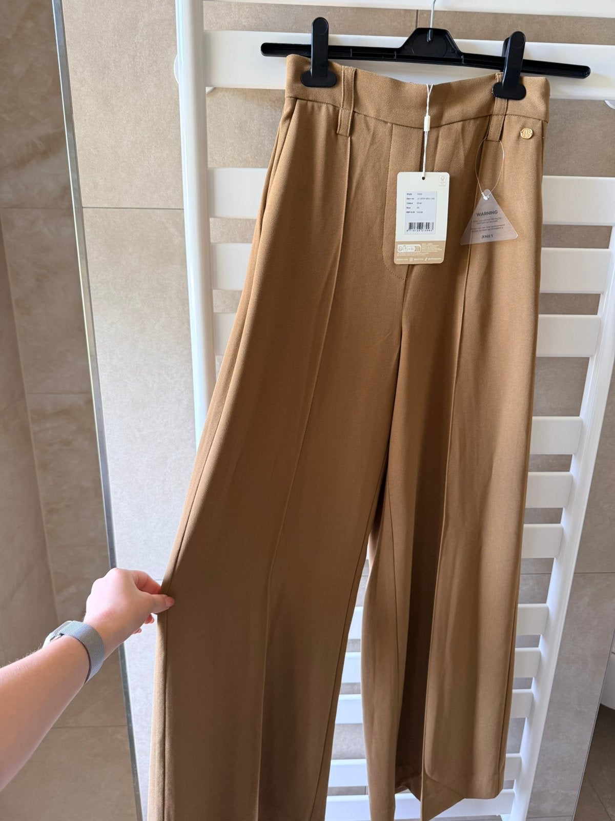 Josh V ESSA high waisted wide leg pantalon - khaki, Verzenden, Nieuw, Maat 34 (XS) of kleiner, Lang