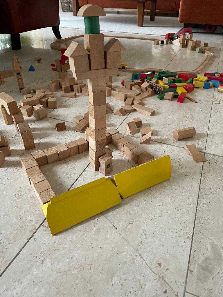 Houten blokken, huisjes etc, Kinderen en Baby's, Ophalen of Verzenden, Gebruikt, Overige typen