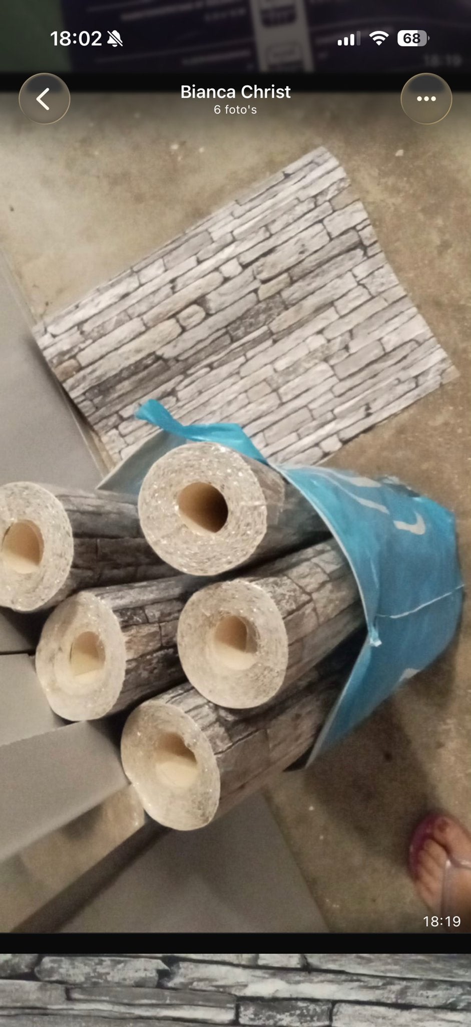 Behang met Steenlook Patroon - Grijs/Wit, Materiaallook, Natuurlijk, Overige merken, Ophalen of Verzenden