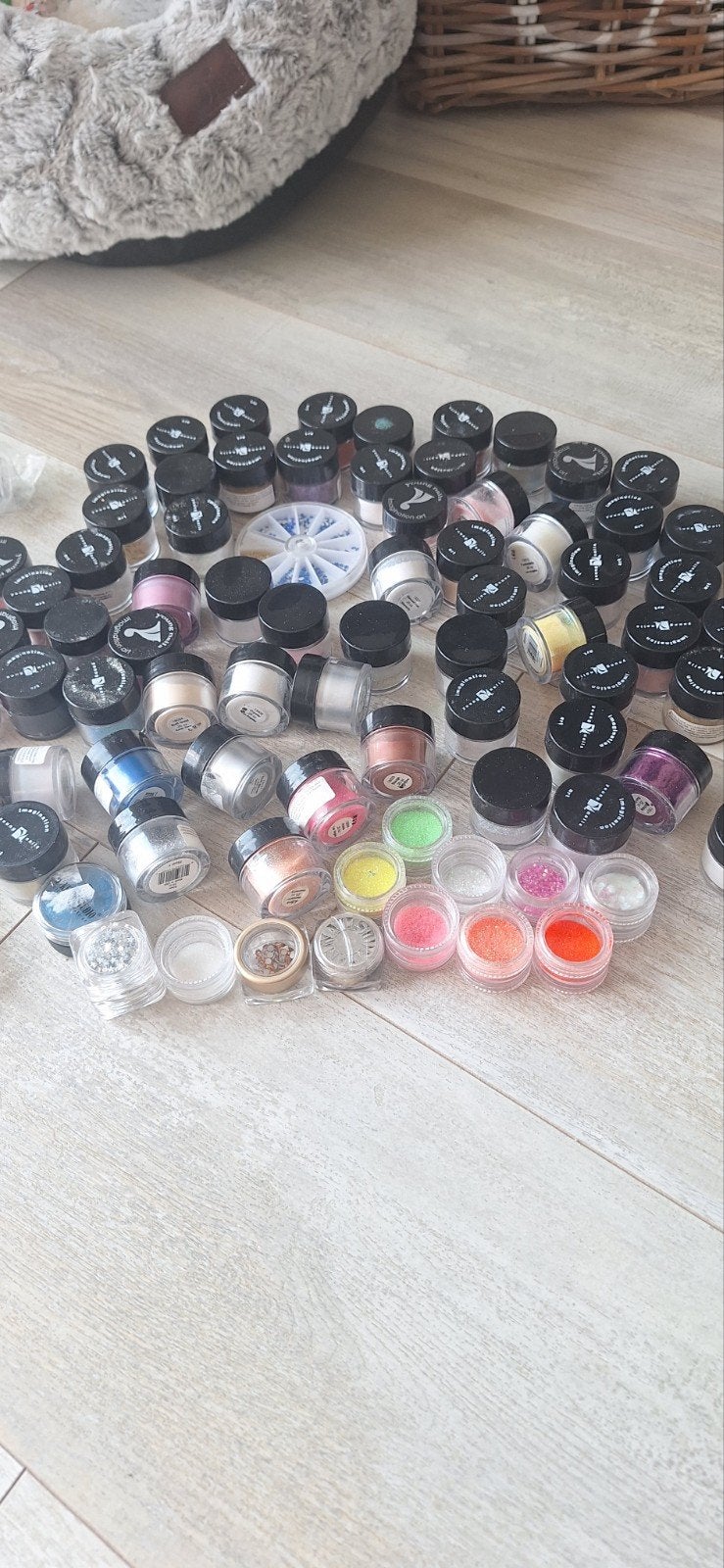 Grote collectie YoungNails nailart glitters en folie, Ophalen, Gebruikt