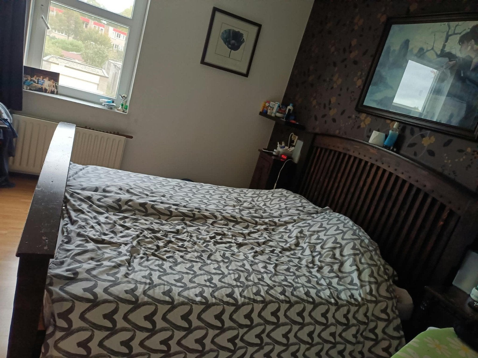 Verstelbaar bed met afstandsbediening, maat 160x200cm, Ophalen, Eenpersoons, Bruin, Klassiek