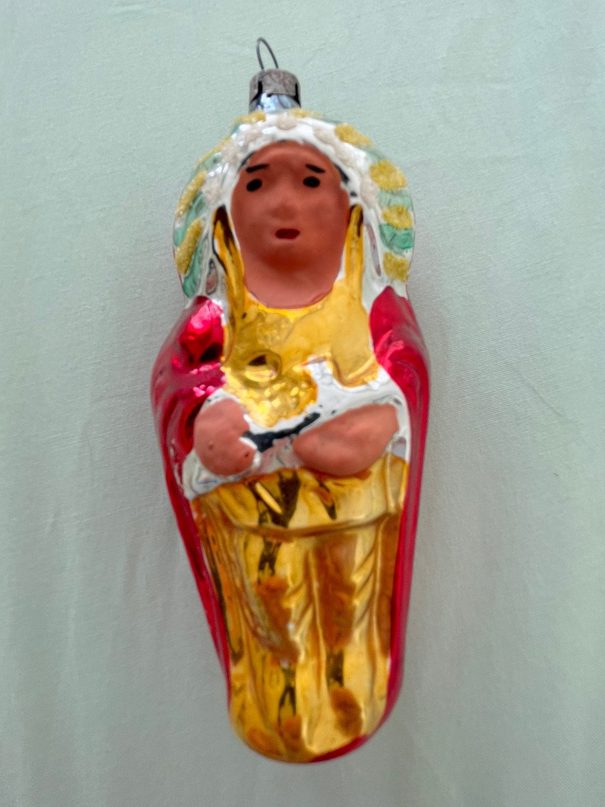 Antieke kerstbal - Indiaan, Diversen, Kerst, Ophalen of Verzenden, Gebruikt