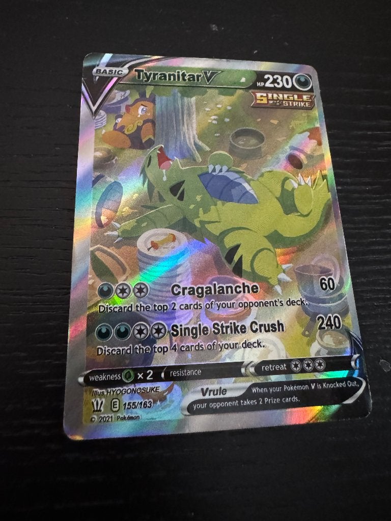 Pokémon kaart Tyranitar V (Alternate Full Art) – 155/163 –, Ophalen of Verzenden, Nieuw, Losse kaart