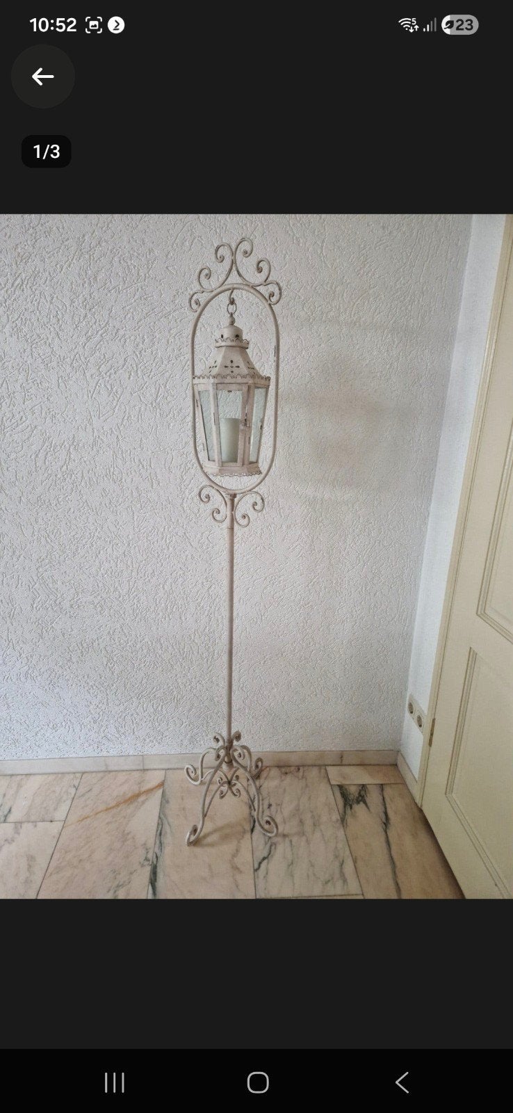 ijzeren standdaard 165 cm met lantaarn, Ophalen of Verzenden, Gebruikt, 150 tot 200 cm