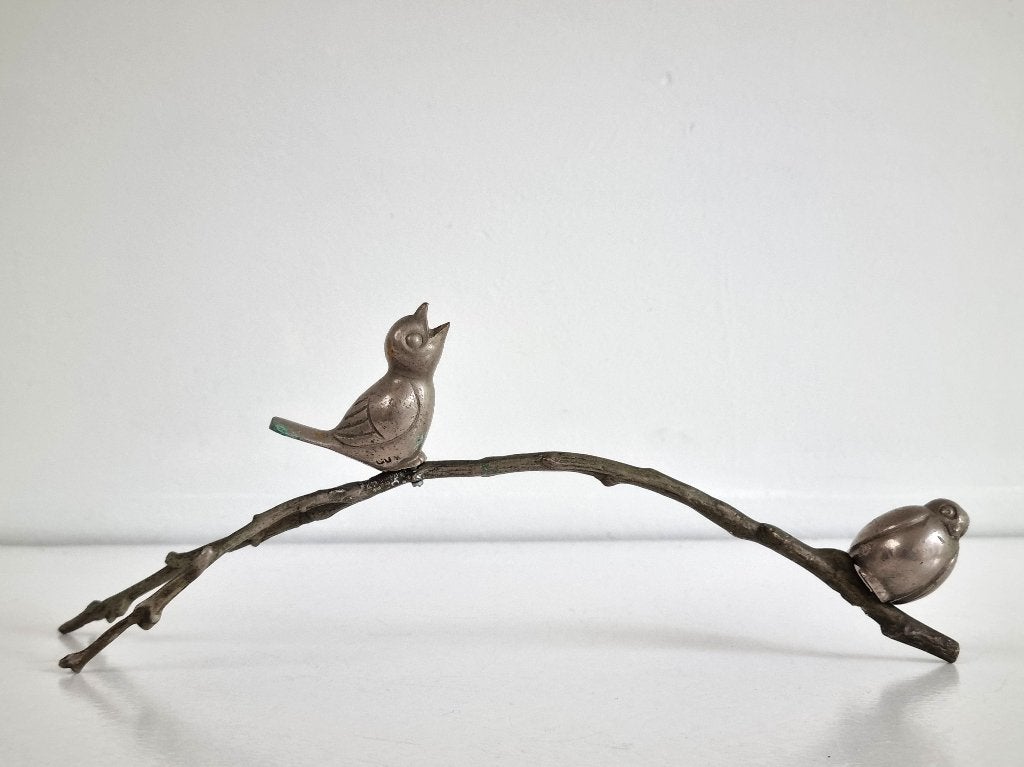 Art deco bronzen sculptuur, vogels, E Guy Frankrijk, Art deco, Ophalen of Verzenden, Brons, Gemerkt