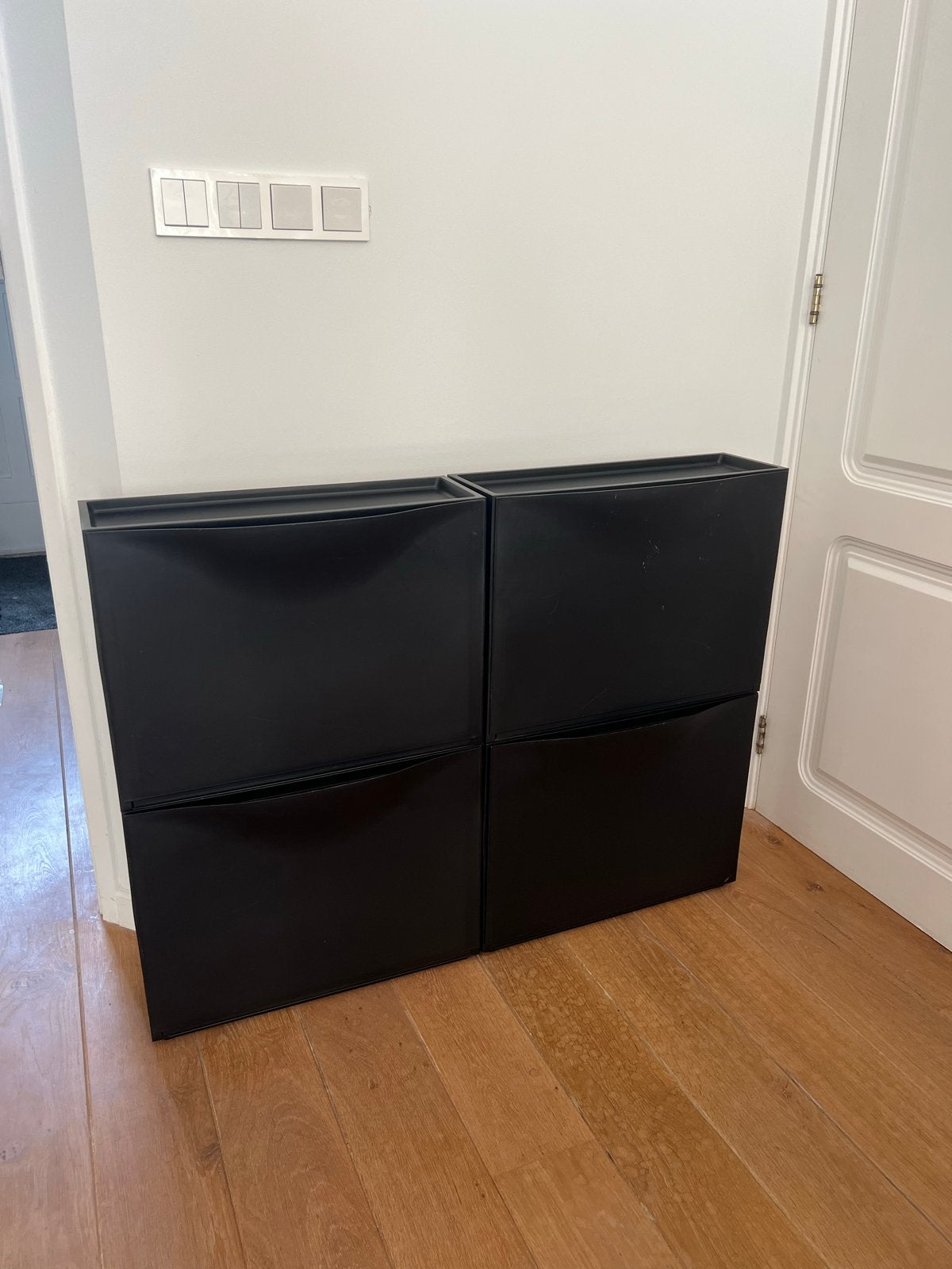 IKEA Trones schoenenkasten (4 stuks) zwart, Ophalen, Gebruikt