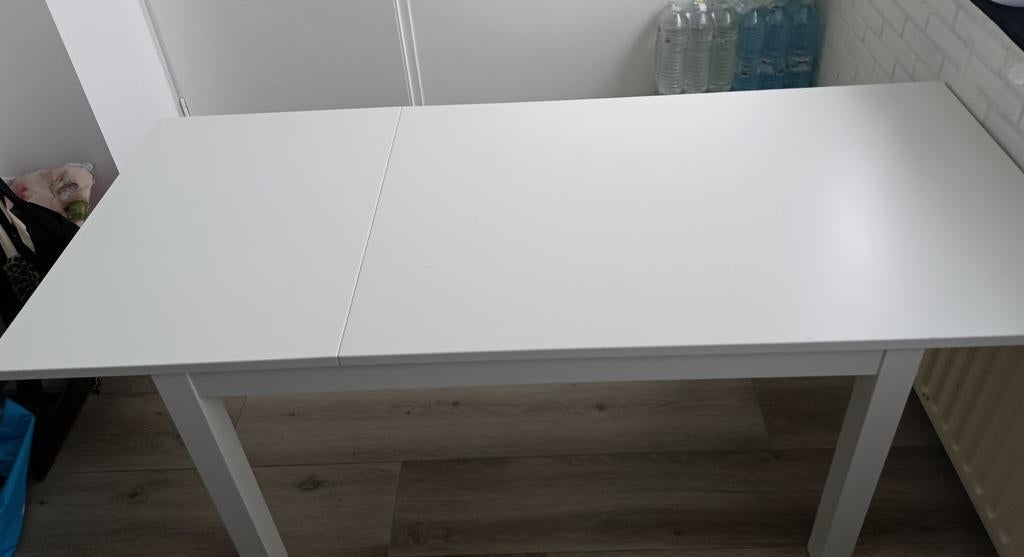 IKEA Uitschuifbare Eettafel - Wit, Gebruikt, 100 tot 150 cm, Overige houtsoorten, Vier personen