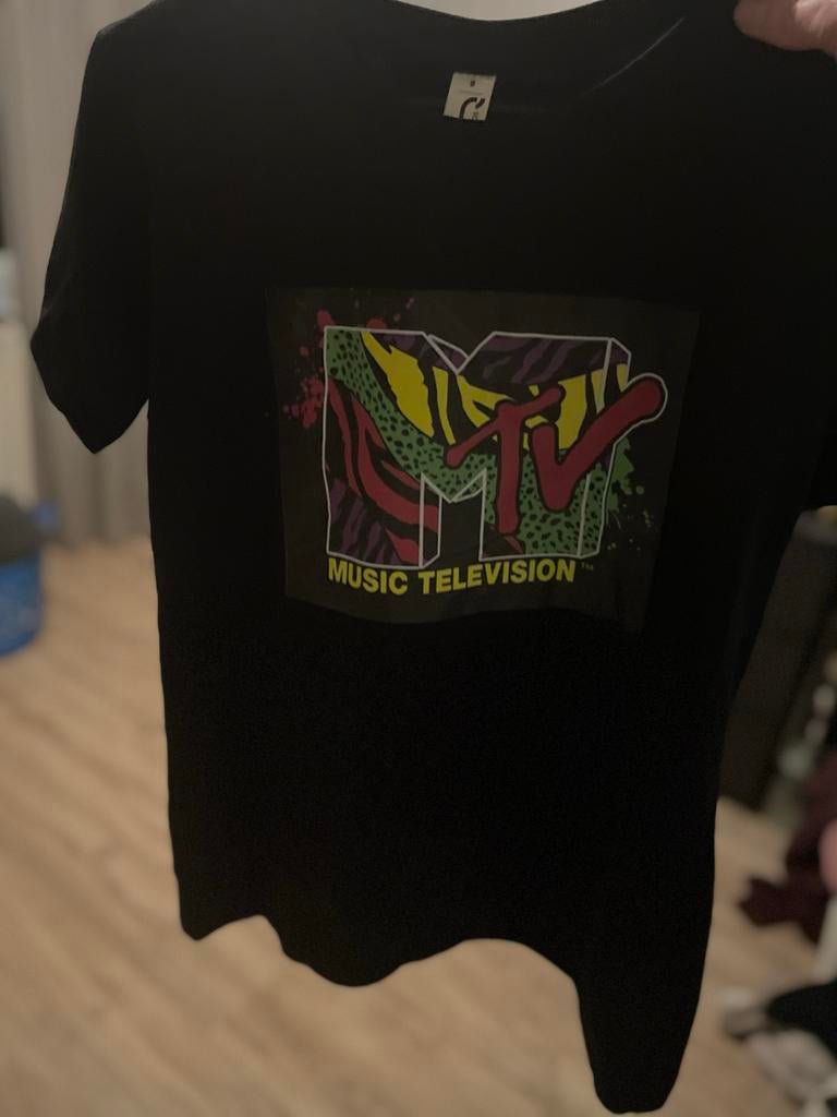 Zwart MTV T-shirt - Maat M Vintage look 90’s 00’s, Maat 38/40 (M), Zwart, Nieuw, Ophalen of Verzenden