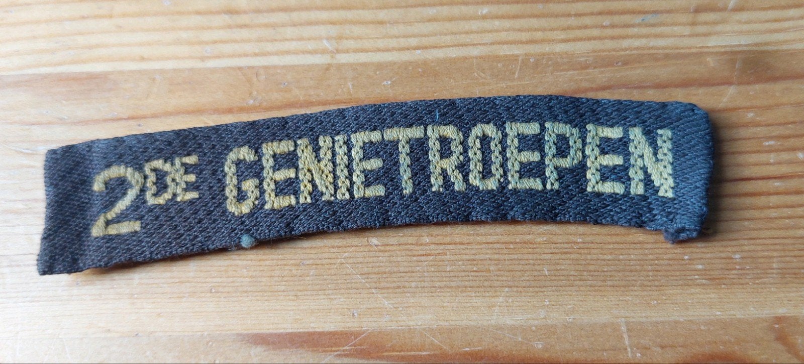 Naamlint 2de Genietroepen, Verzamelen, Militaria | Algemeen, Ophalen of Verzenden, Landmacht, Nederland, Embleem of Badge
