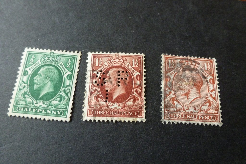 Postzegels - UK - 3x oude King Edward VIII 1936 schaars, Postzegels en Munten, Ophalen of Verzenden, Gestempeld