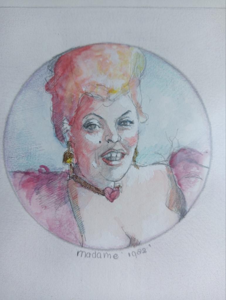 Marlies Vonk 'Madame' tekening 1982, Ophalen of Verzenden