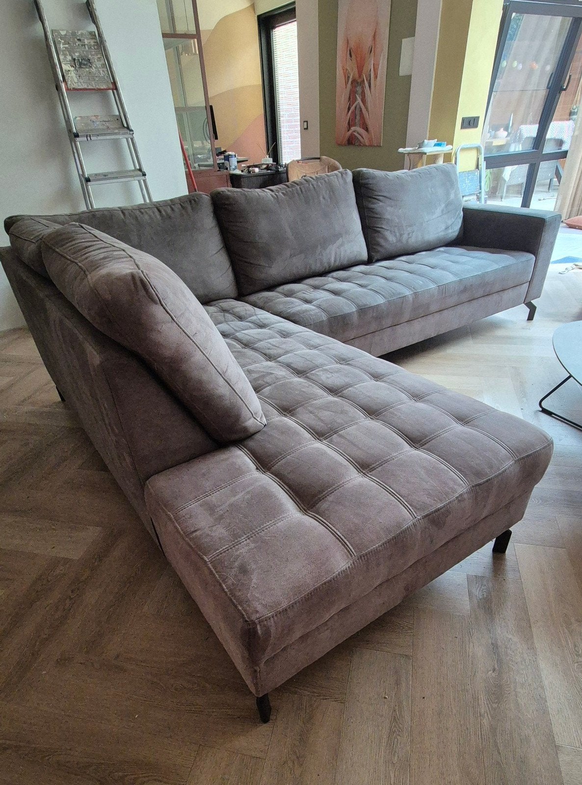 Comfortabele Haco hoekbank met ottomane, Ophalen, 250 tot 300 cm, Gebruikt, Hoekbank