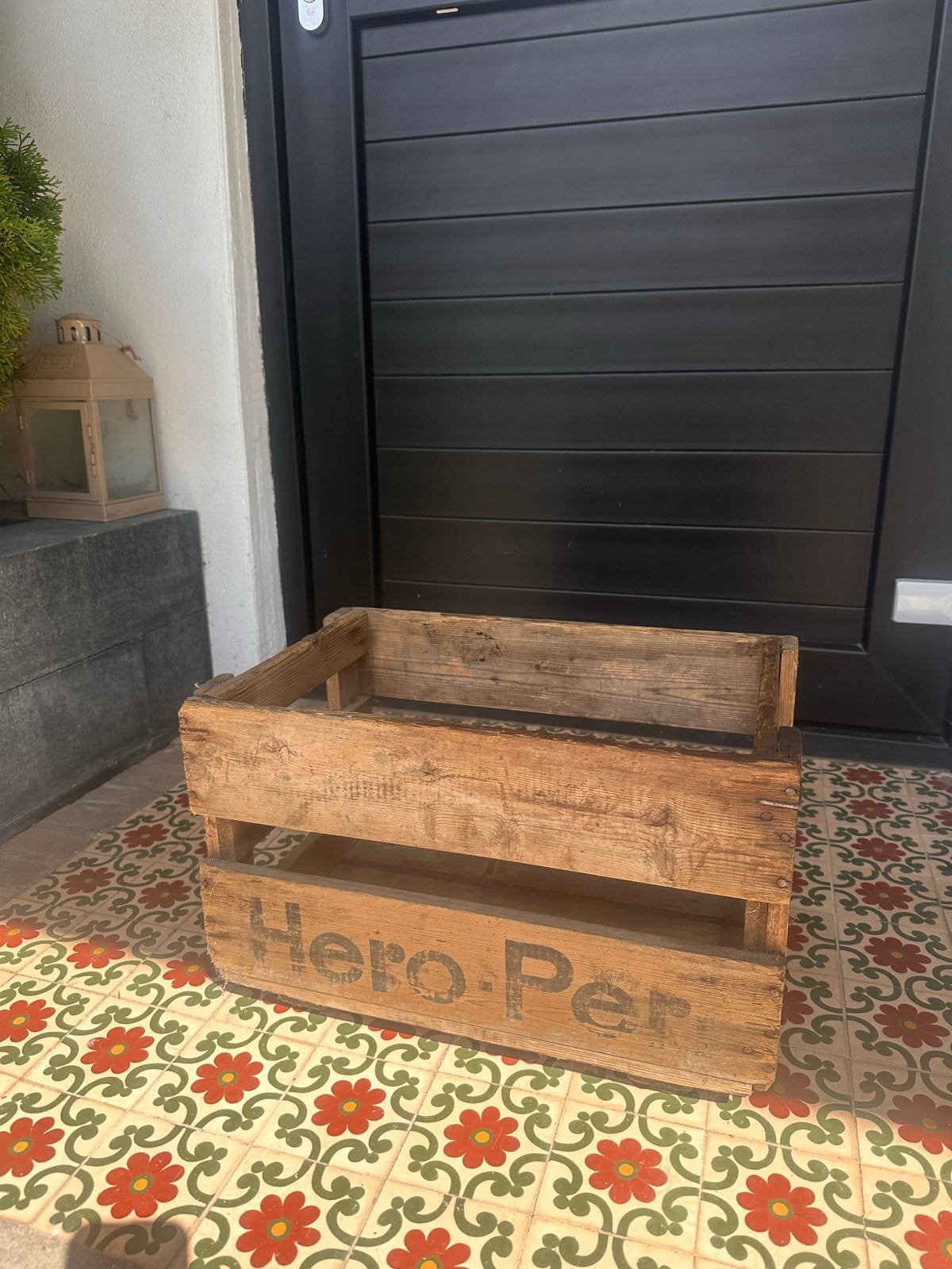 Vintage houten veilingkratje 'Hero-Per' - Brocante, Ophalen