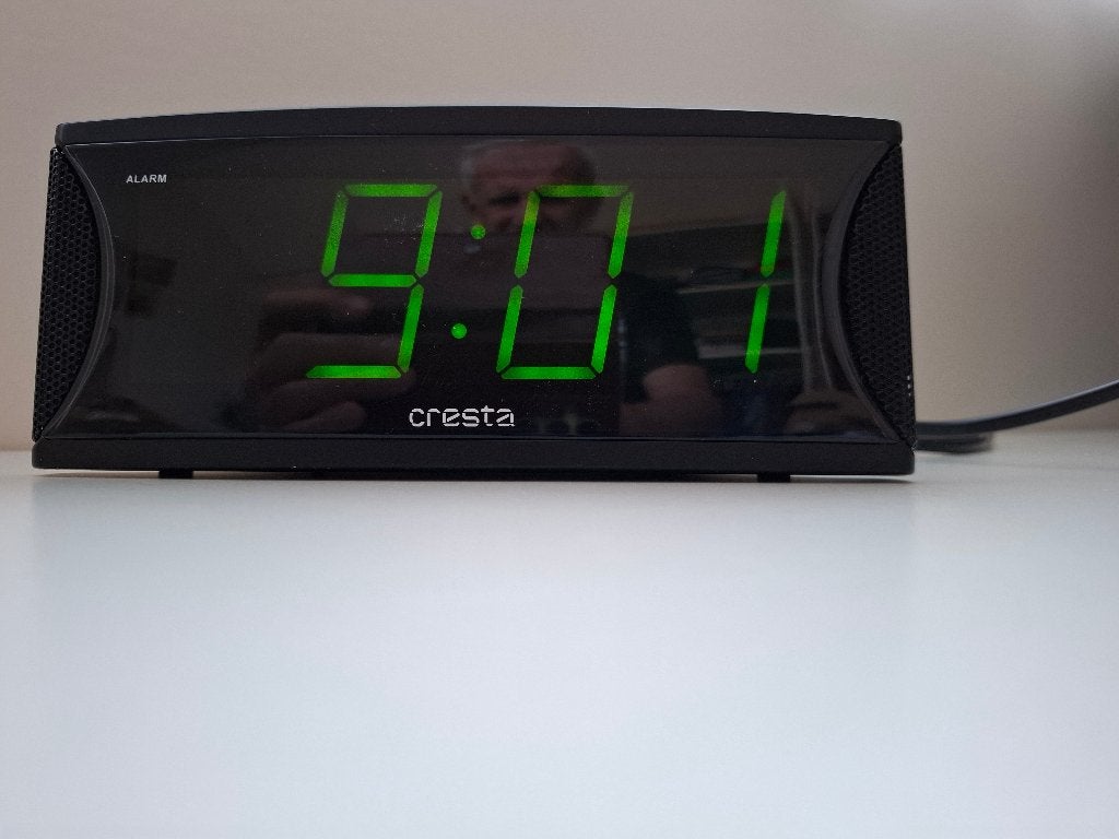 Cresta Digitale Wekker met Groene Cijfers, Ophalen of Verzenden, Zo goed als nieuw