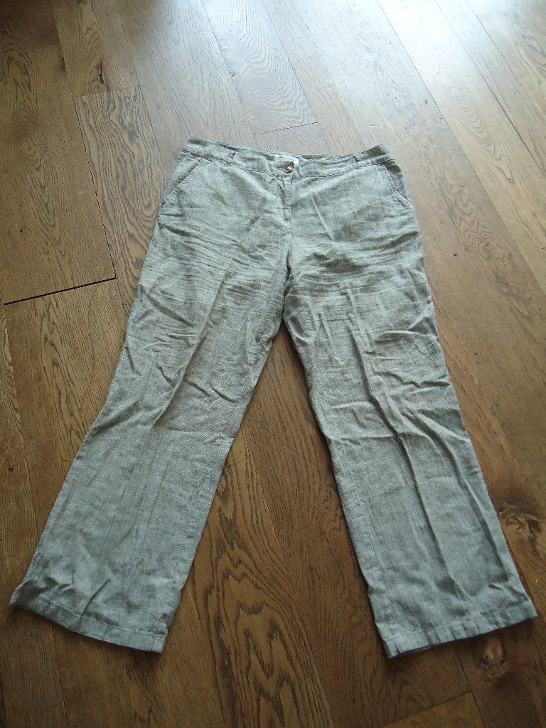 Grijze linnen Christian Berg broek maat 42, Maat 42/44 (L), Ophalen of Verzenden, Gedragen, Christian Berg