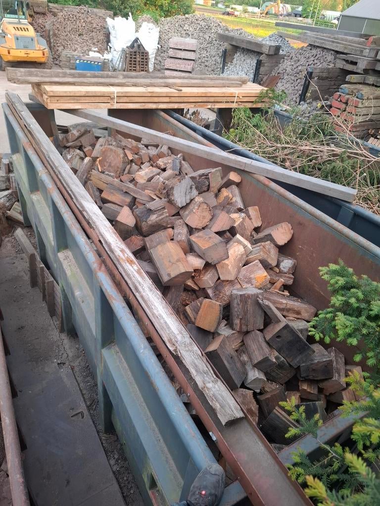 30m³ hardhout openhaardhout 30cm ongekloofd in container, Minder dan 3 m³, Ophalen of Verzenden